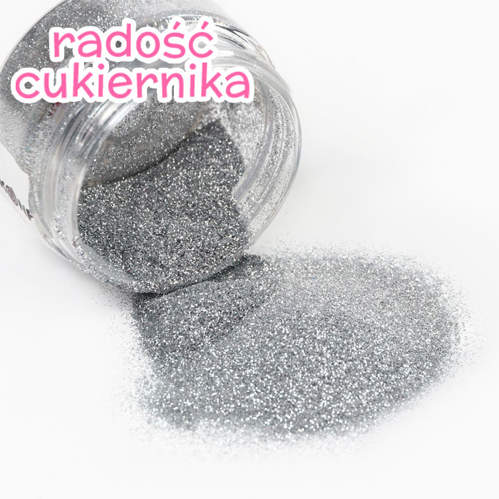 Jadalny brokat drobnej frakcji, jasne srebro, 5 g