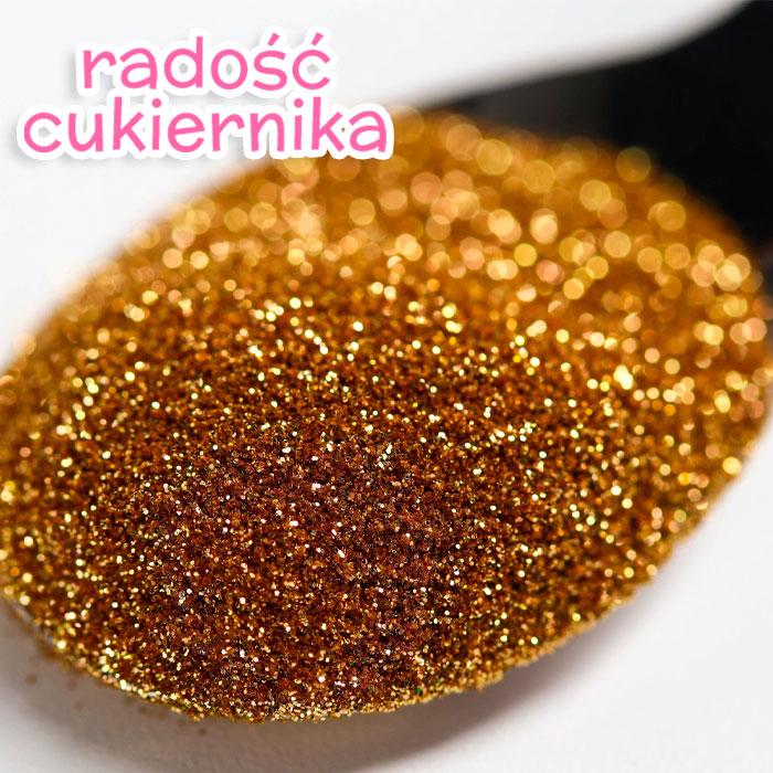 Brokat spożywczy drobnej frakcji, ciemne złoto, 5 gramów