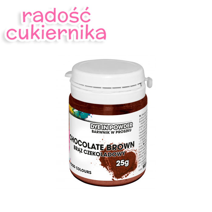 Barwnik wodnorozpuszczalne w proszku Food Colours, 25 g, brąz czekoladowy  