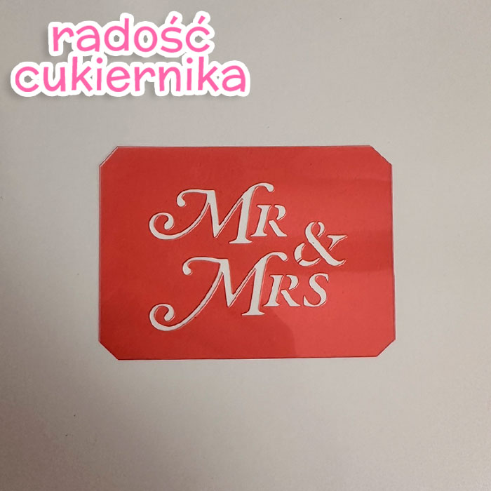 Szablon "Mr & Mrs" 6 x 5 cm, 1 szt 