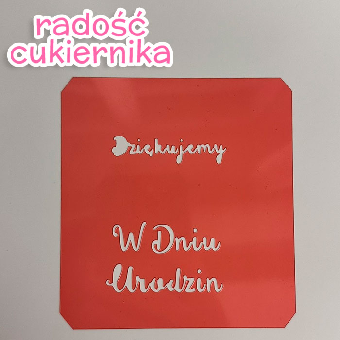 Szablon "Dziękujemy" 5 cm, 1 szt 
