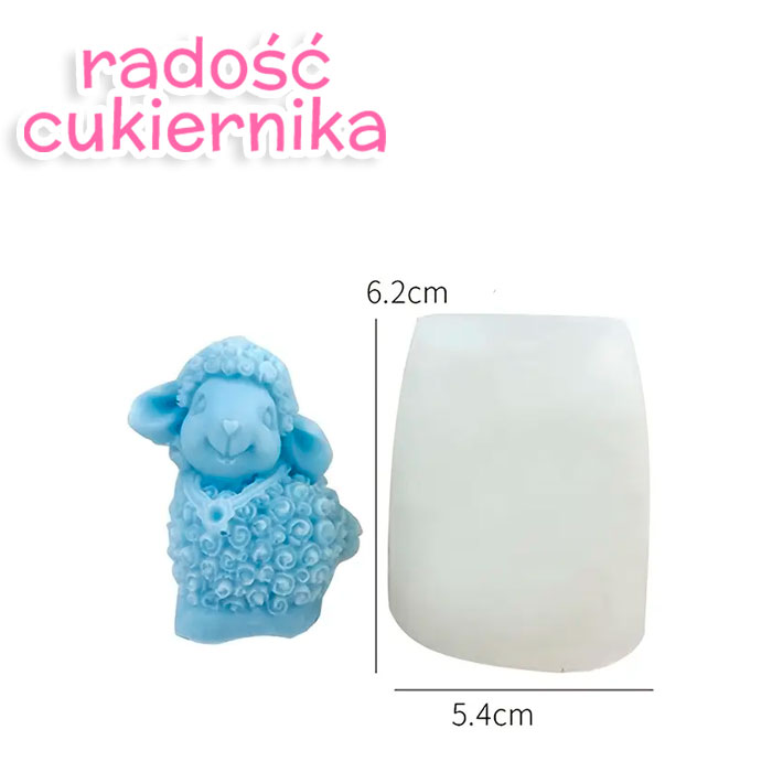 Forma silikonowa 3D Słodki baranek, 6,2 cm 