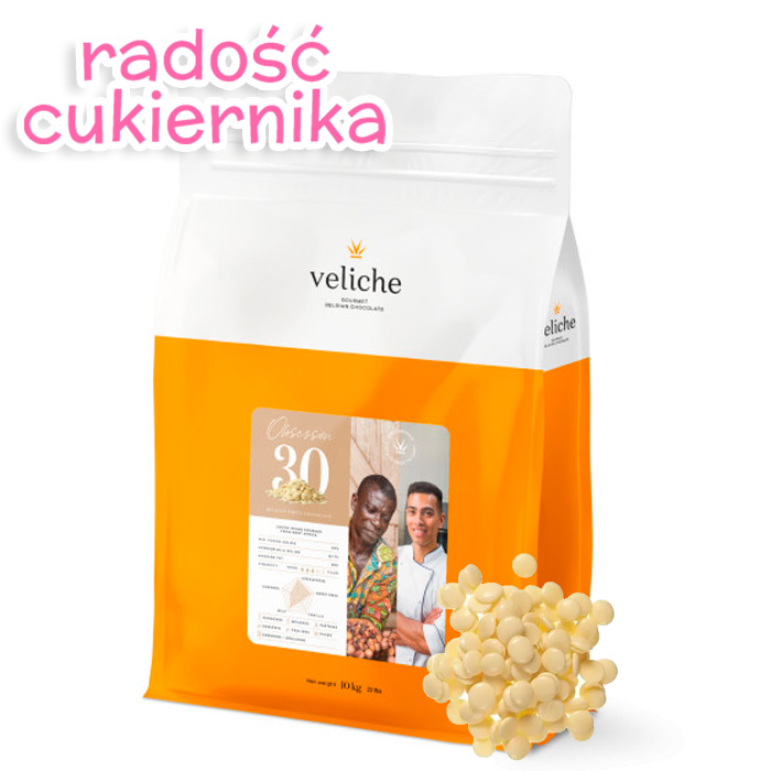 Czekolada biała Veliche Obsession 30%, 2,5 kg 