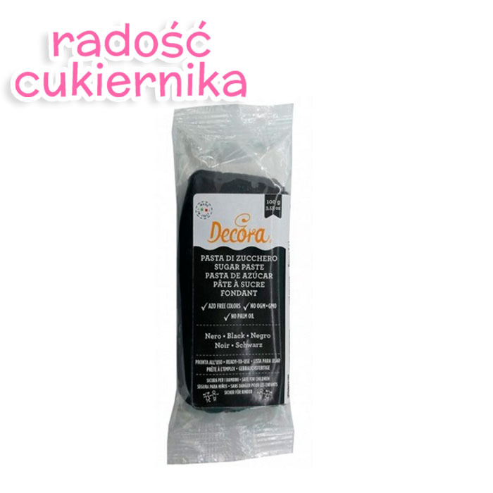 Masa cukrowa Decora lukier plastyczny czarny 100g 