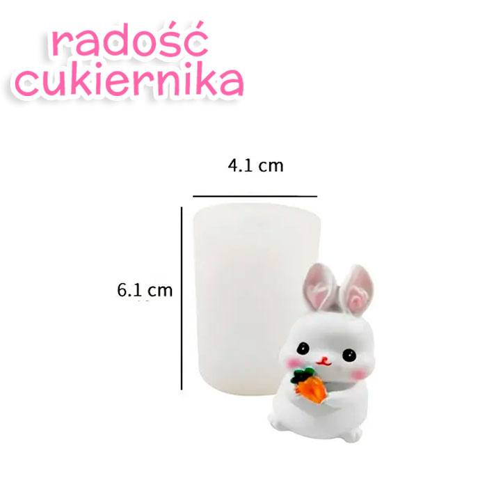 Forma silikonowa 3D "Króliczek 1", 6,1cm 