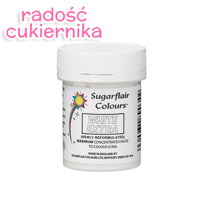 Maksymalnie skoncentrowany barwnik w paście White Extra Sugarflair 42 g 