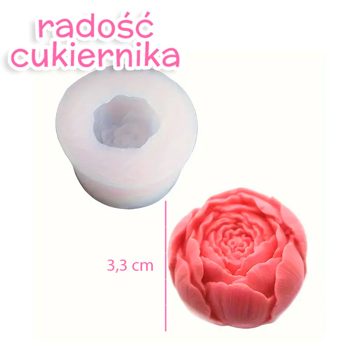 Forma silikonowa 3D Piwonia, 3,3 cm 