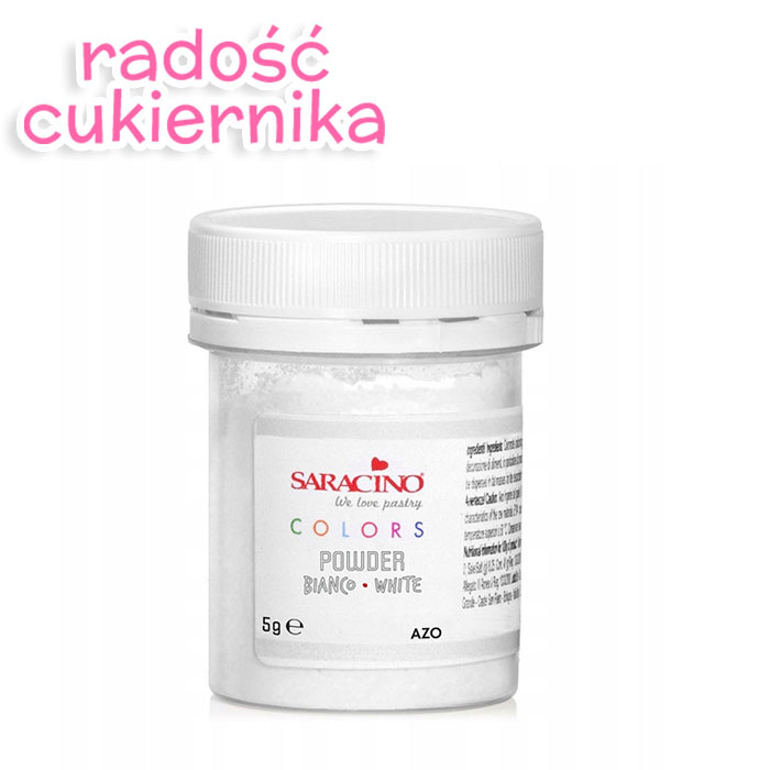 Barwnik spożywczy jadalny w proszku biały Saracino  5 g 