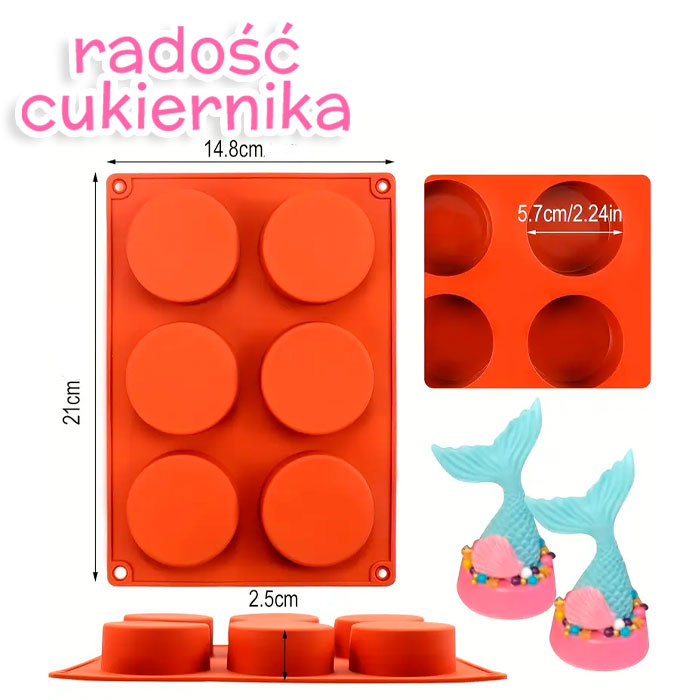 Forma silikonowa Koła 6 gniazd, średnica 5,7 cm