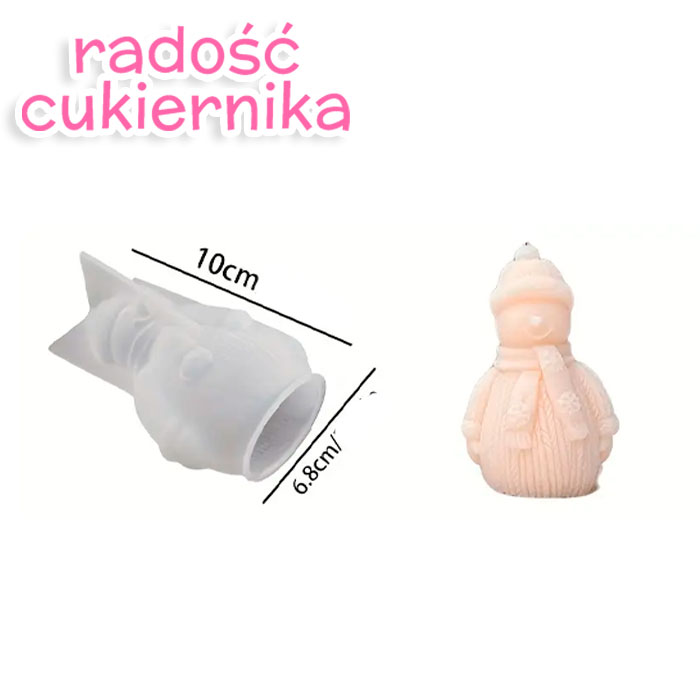 Forma silikonowa 3D Bałwan śniegowy, 10 cm 