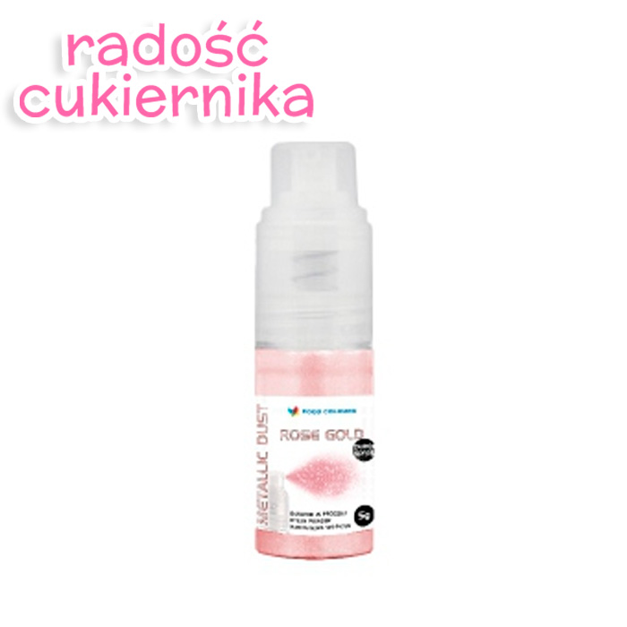 Barwnik spożywczy Rose Gold Shimmering, puder suchy spray, Food Colours 5 g
