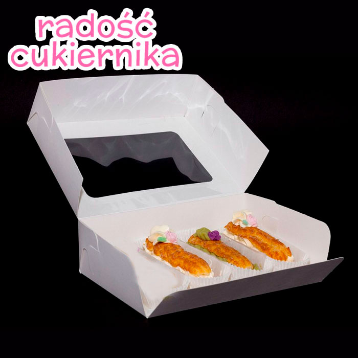 Pudełko na 3 eklery, 21x15x6cm 