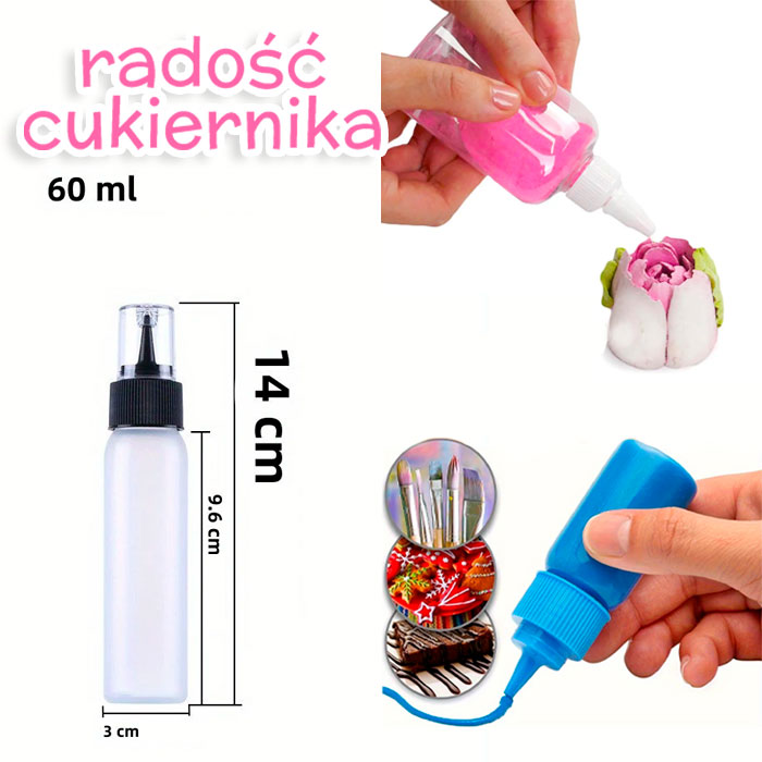 Plastikowa buteleczka do rozpylania kandurynu i brokatu, malowania  60 ml, 14 cm 