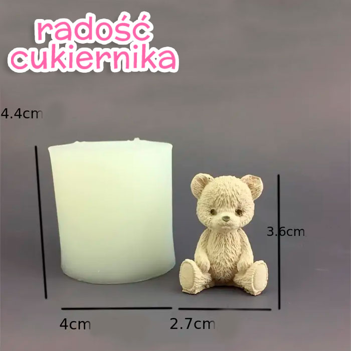 Forma silikonowa 3D Miś, 3,6 cm 