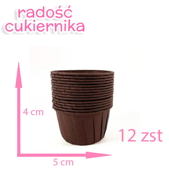  Papilotki do maffinek brązowe 5 х 4 cm, 12 szt 