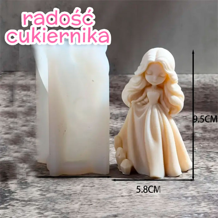 Forma silikonowa 3D Księżniczka, 9,5 cm 