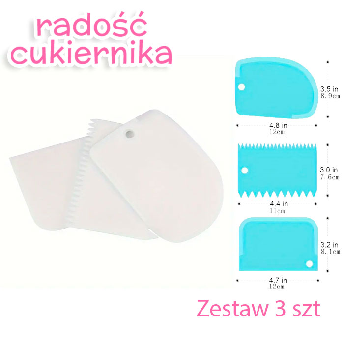 Zestaw szpatułek, 3 sztuki, plastik 