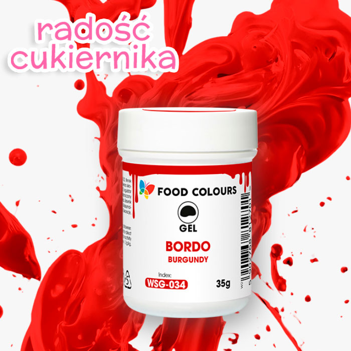 Barwnik w żelu Food Colours Power Gel 35 g, bordowy 