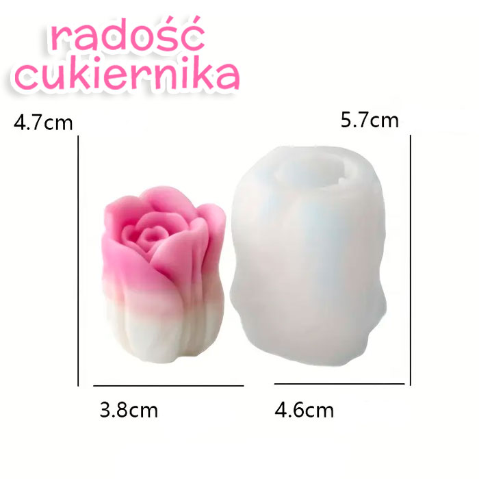 Forma silikonowa 3D Róża 4,7 cm 