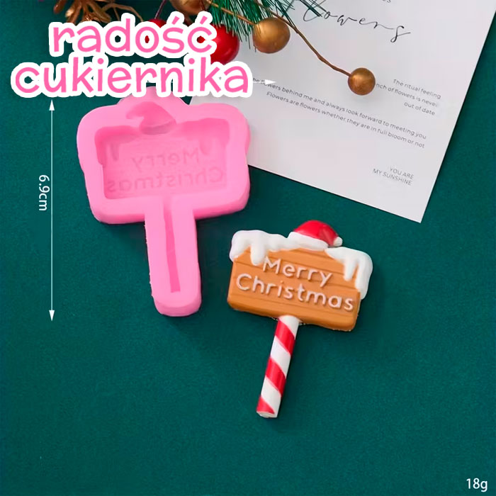 Forma silikonowa Tabliczka Merry Christmas 5 × 6,9 cm 