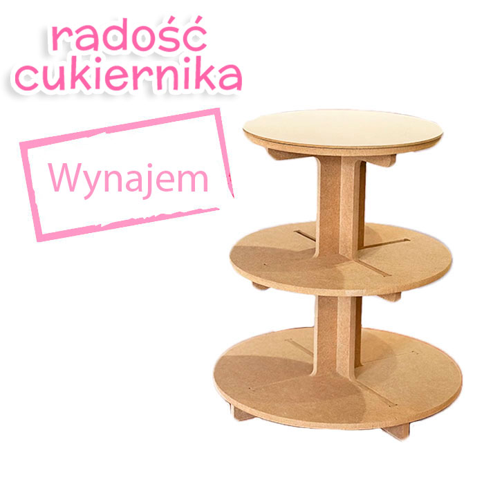 Wynajem stojaka na tort i babeczki, 3 poziomy 