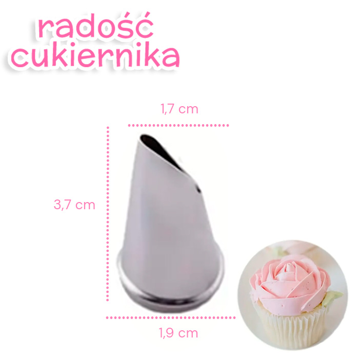 Tylka stal nierdzewna "Płatek róży" №2, 3,7 cm 