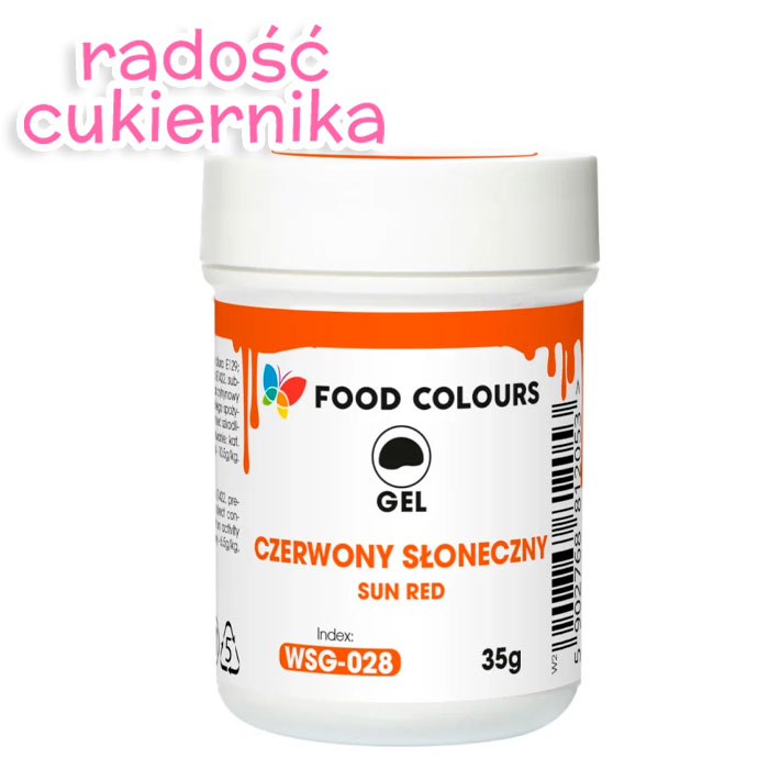Barwnik w żelu Food Colours Power Gel 35 g, czerwony słoneczny 