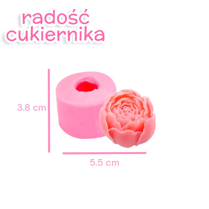 Forma silikonowa "Piwonia", h-3,8 cm, d-5,5 cm 