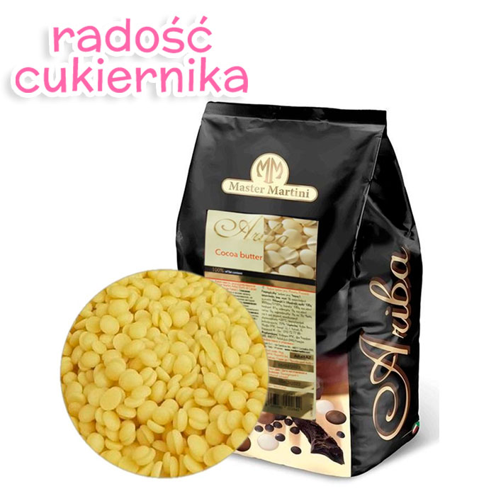 Masło kakaowe 100% w dyskach Ariba, 1 kg 
