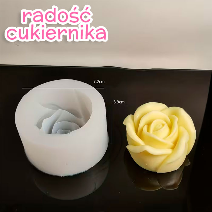 Forma silikonowa 3D Róża 3,9 x 7,2 cm 