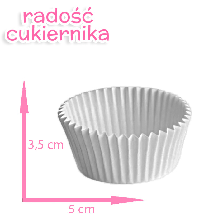  Papilotki do muffinek białe 3,5 х 5 cm, 100 szt 