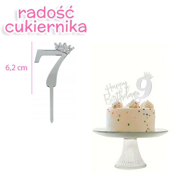 Topper Cyfra 7, 6,2cm 