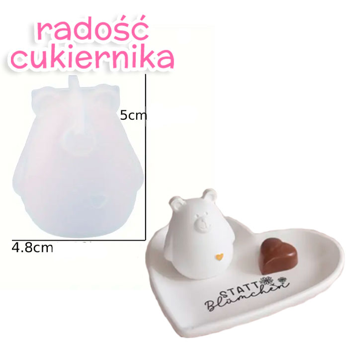 Forma silikonowa 3D Miś, 5x4,8 cm 