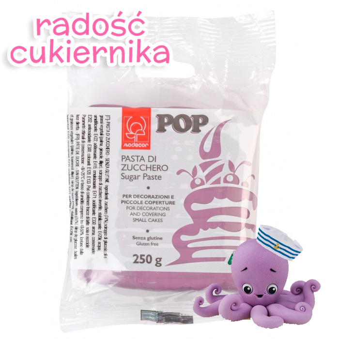 Masa cukrowa lukier plastyczny liliowy  Modecor pop, 250 g 