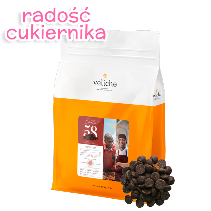 Сiemna czekolada Veliche Emotion 58%, 2,5 kg 
