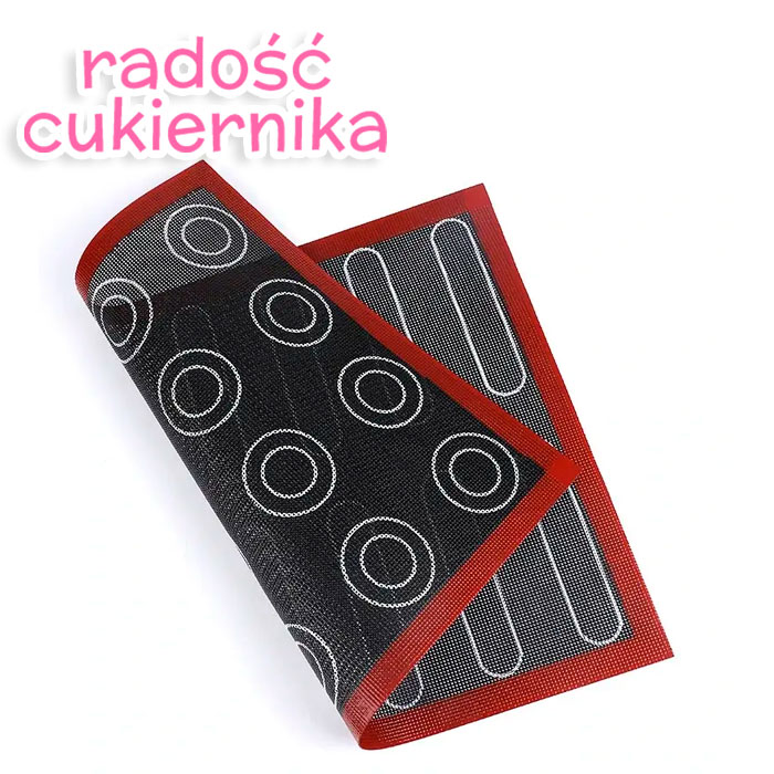 Dwustronna mata silikonowa wzmocniona Eklerka/Macarons, 30x40 cm 