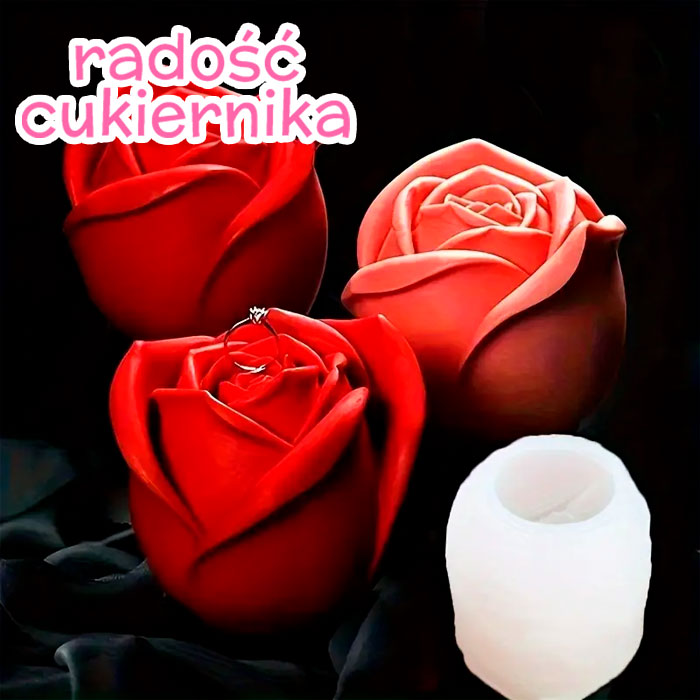 Forma silikonowa "Róża" 4 x 4,5 cm 