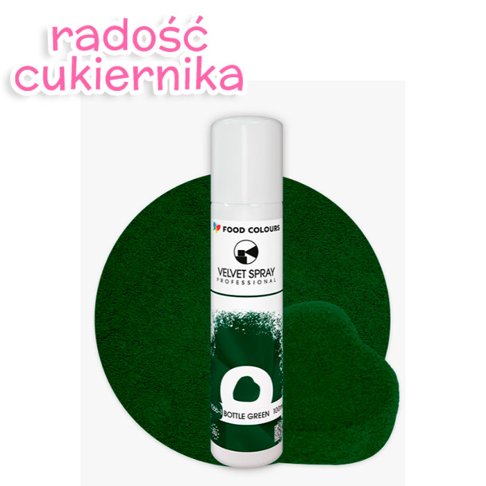 Spray velvet zamsz bottle green Food Colours, 100 ml 
