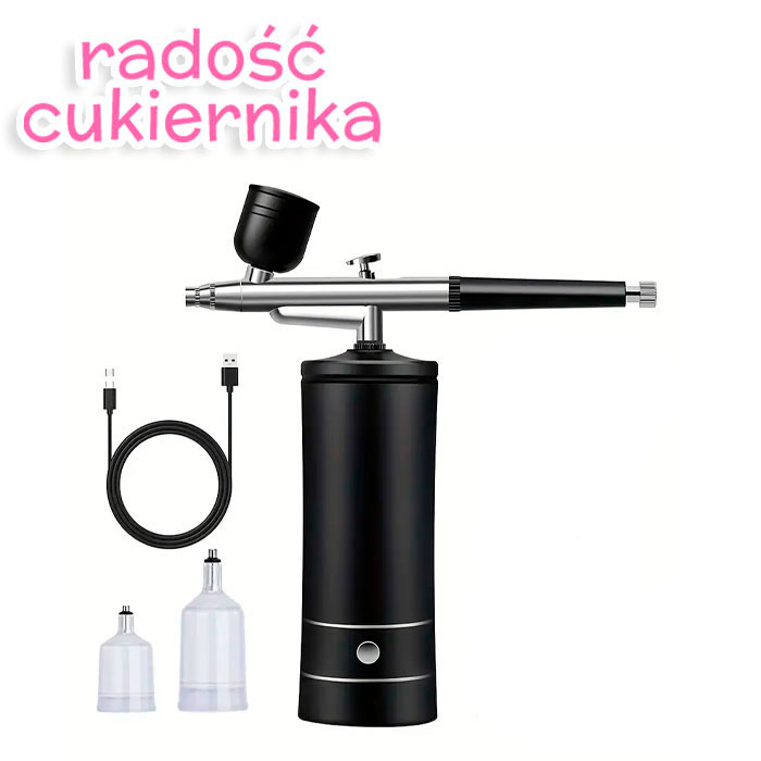 Aerograf z akumulatorem USB, czarny 