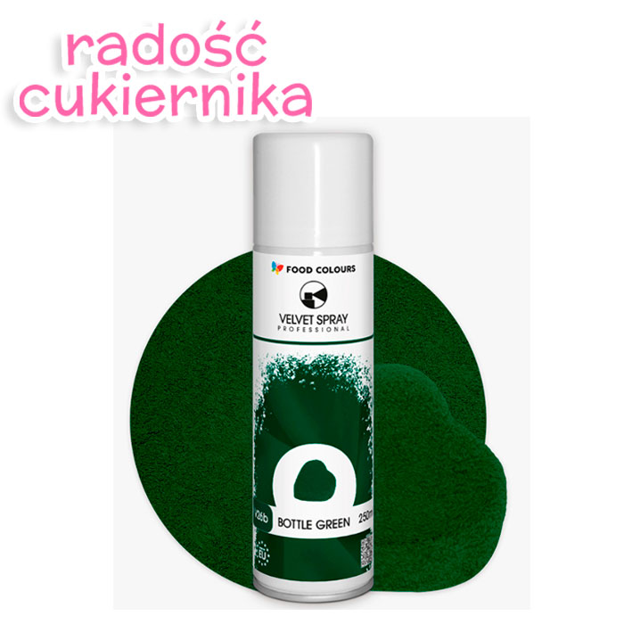 Spray velvet zamsz bottle green Food Colours, 250 ml 