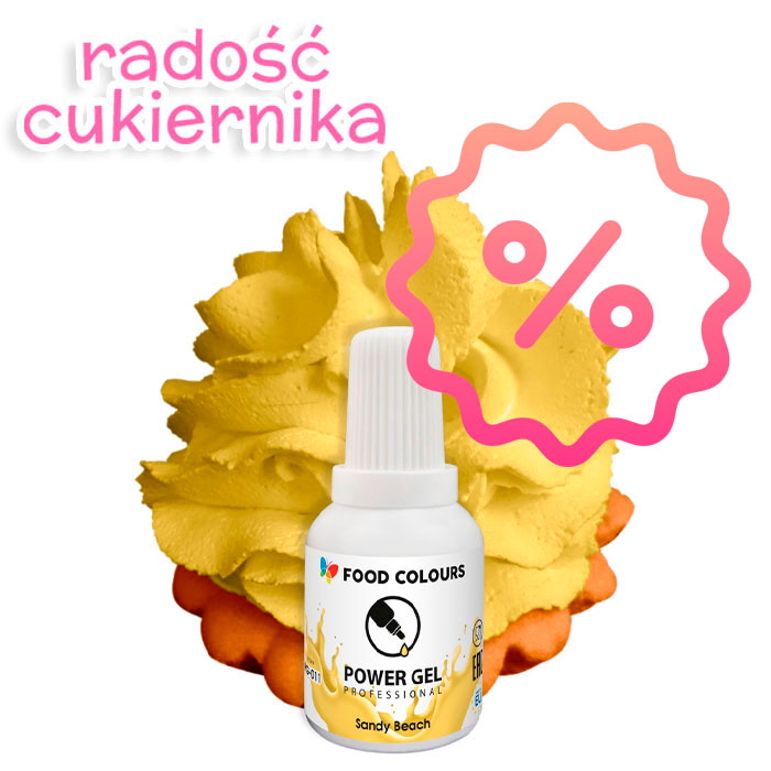 OBNIŻONA CENA Barwnik w żelu Food Colours Power Gel 20 g piaskowy 