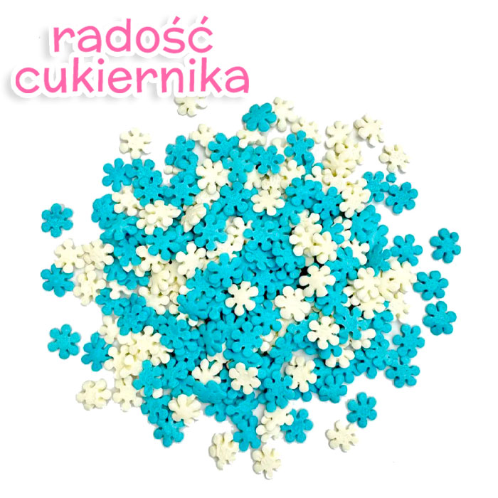 Posypka "Śnieżynki" biało-niebieskie, 50 g 