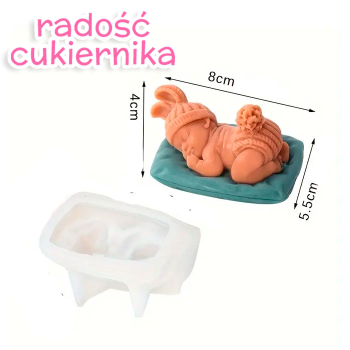 Forma silikonowa 3D Dziecko w czapce, 8 cm 