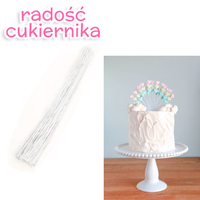 Drut biały grubość 0,45 mm, długość 40 cm, 10 szt 