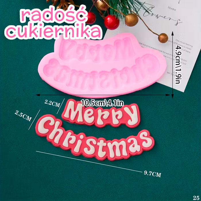 Forma silikonowa Merry Christmas 9,7 cm 