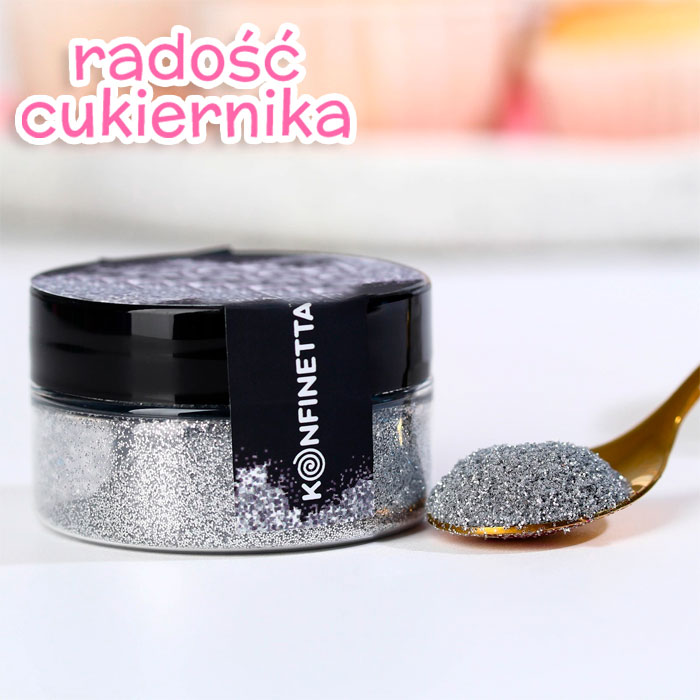 Brokat spożywczy, srebro, duża frakcja, 5 g