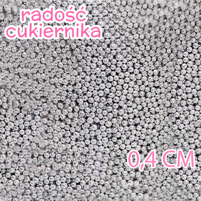 Posypka srebrne kulki 0,4 см, 50 g 