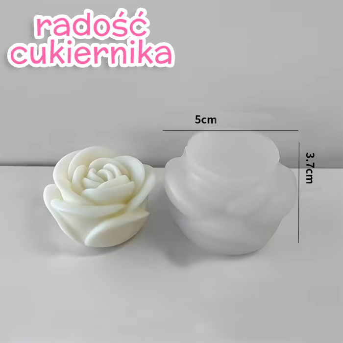 Forma silikonowa 3D Róża 3,7 cm 