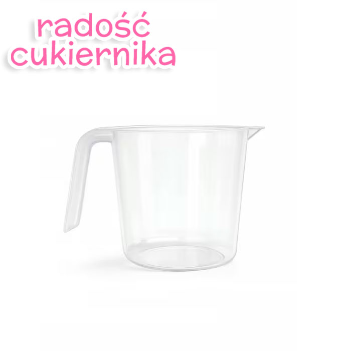 Miarka kuchenna 1L z podziałką na litry, mąkę i cukier z uchem 