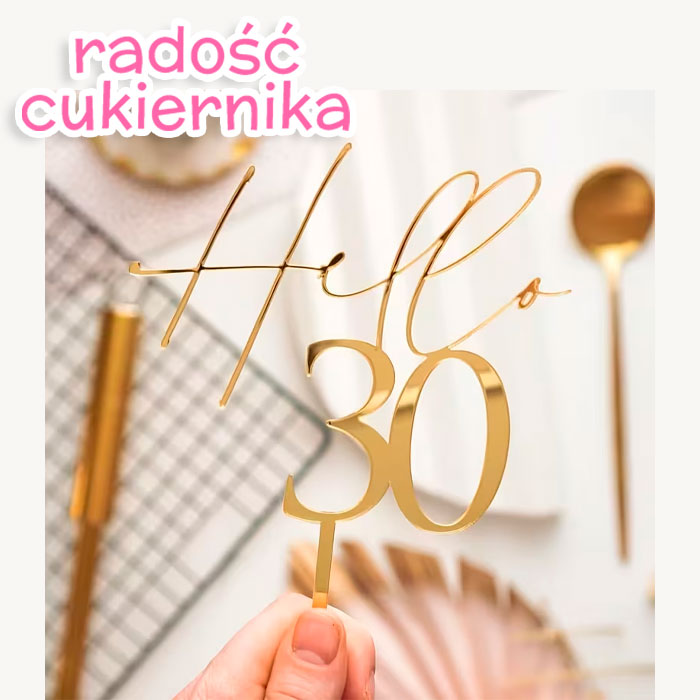 Topper Hello 30 złoty 16 cm 